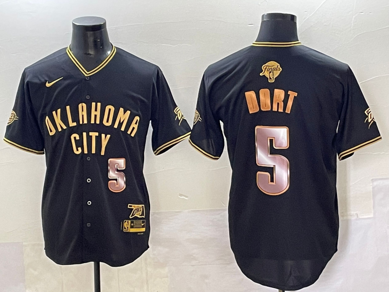 Men 2025 Oklahoma City Thunder #5 Dort black Nike Joint Name NBA Jersey style 71->oklahoma city thunder->NBA Jersey